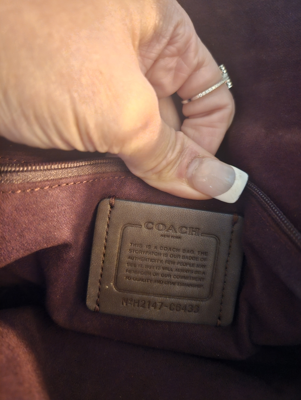 Coach Georgie Snake Embossed Leather Suede Bag - Picture 6 of 13